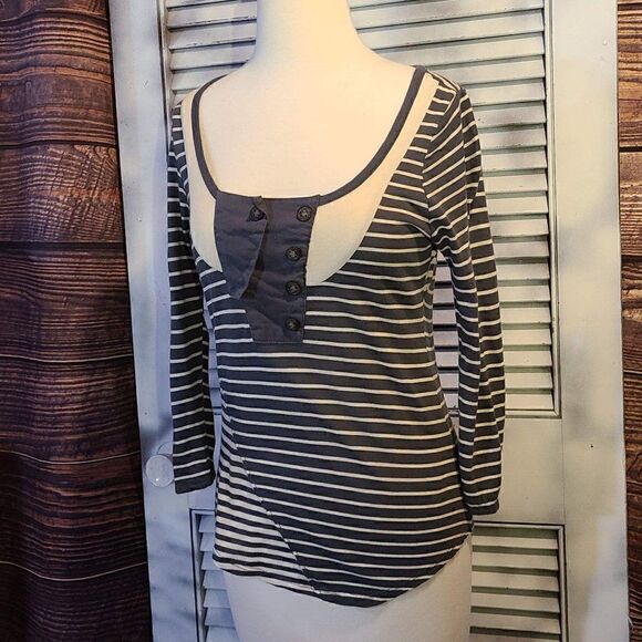 Anthro Pilcro Letterpress Sm Striped Top - Picture 9 of 12